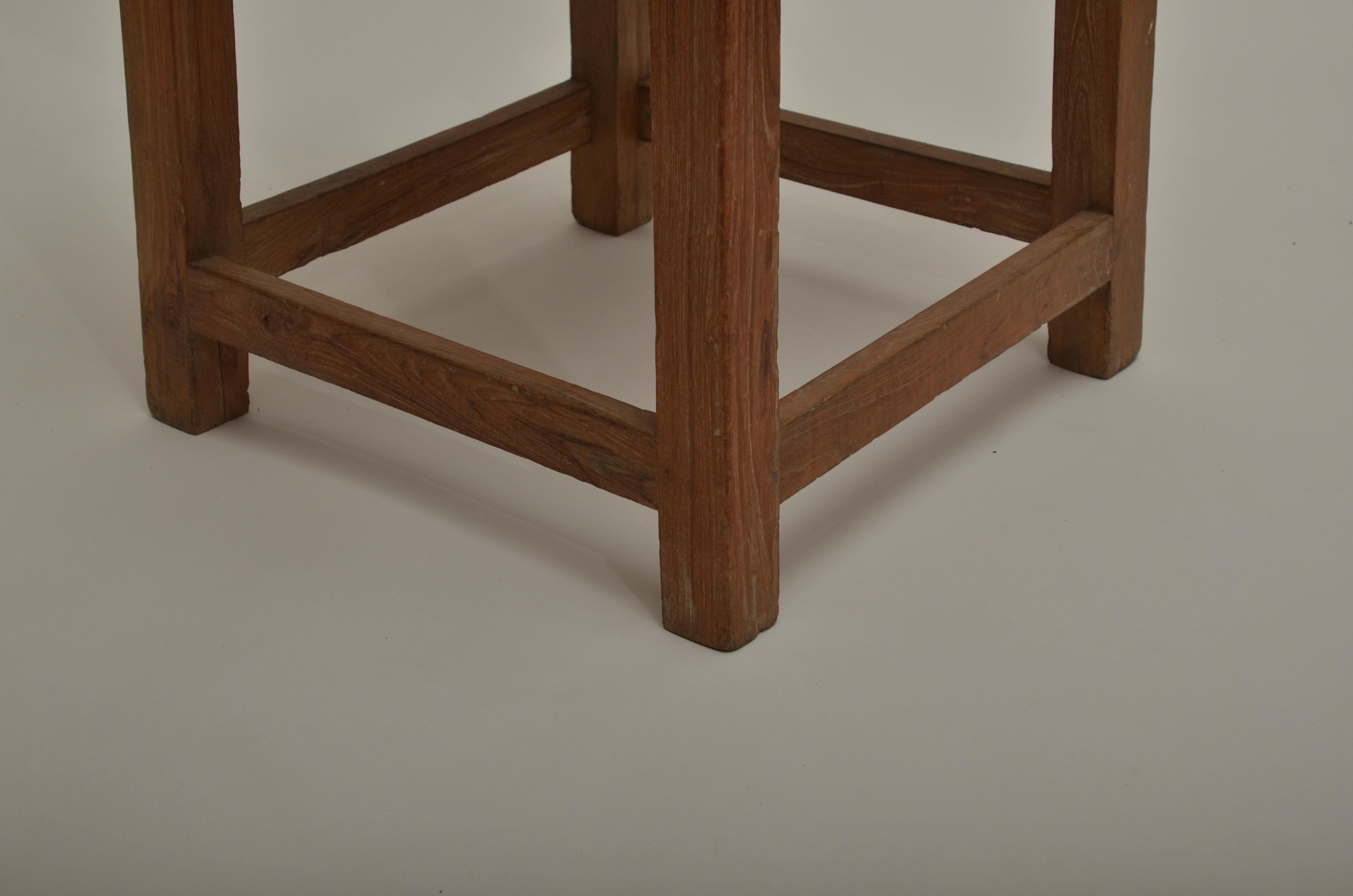 Two plank side table with cleated ends.