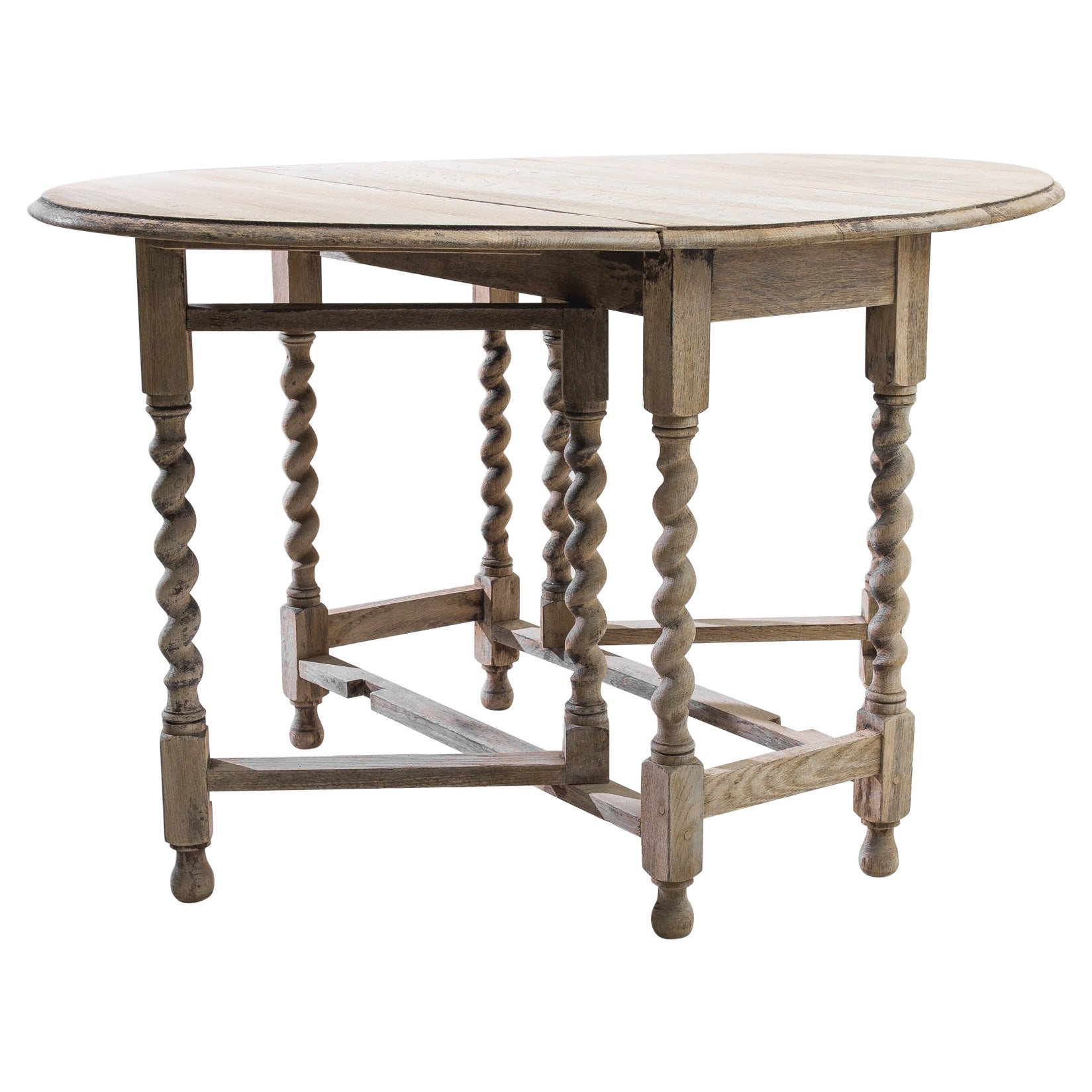 Turn of the Century British Oak Folding Table