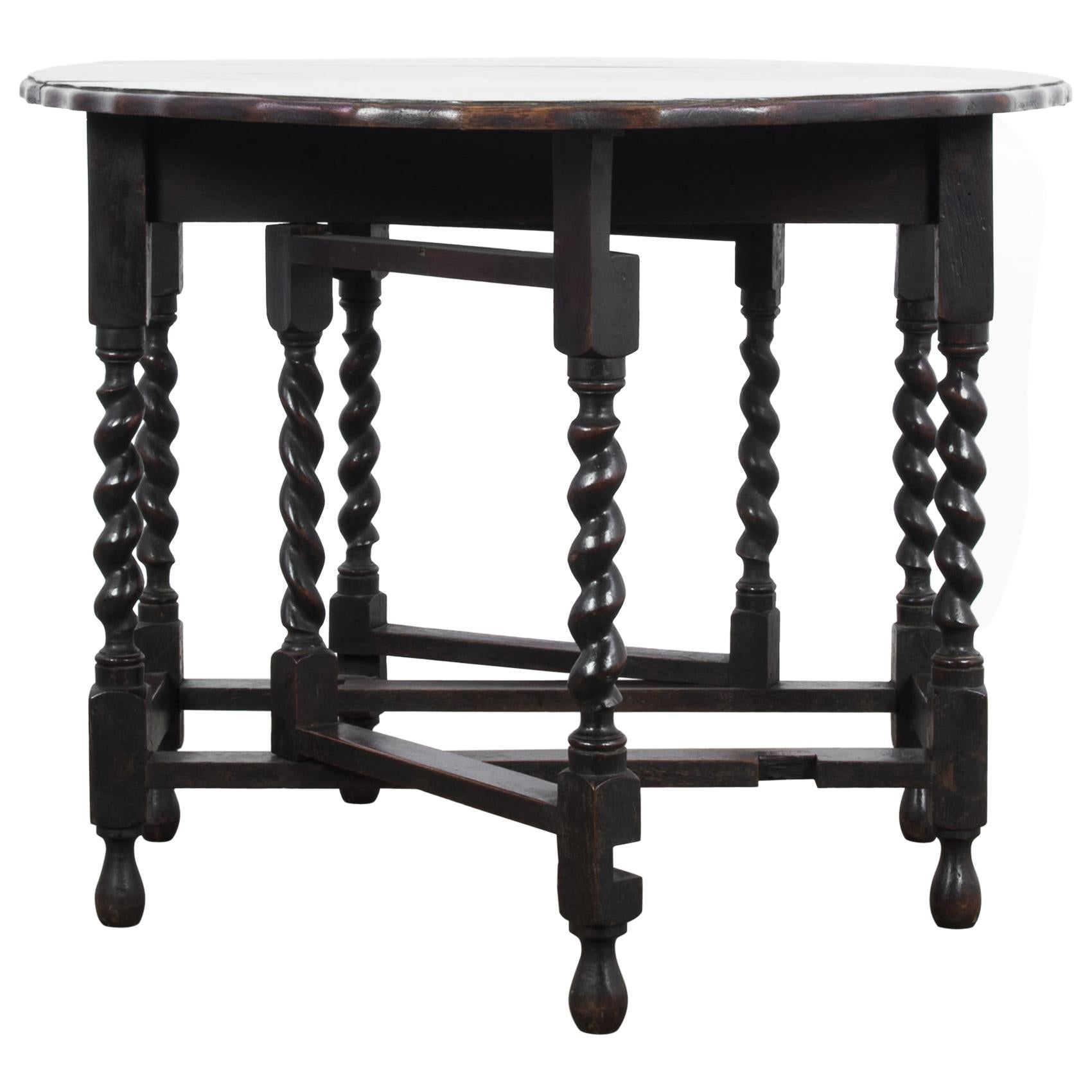 Imperial Furniture Grand Rapids Folding Wood Turned Leg Side Table with