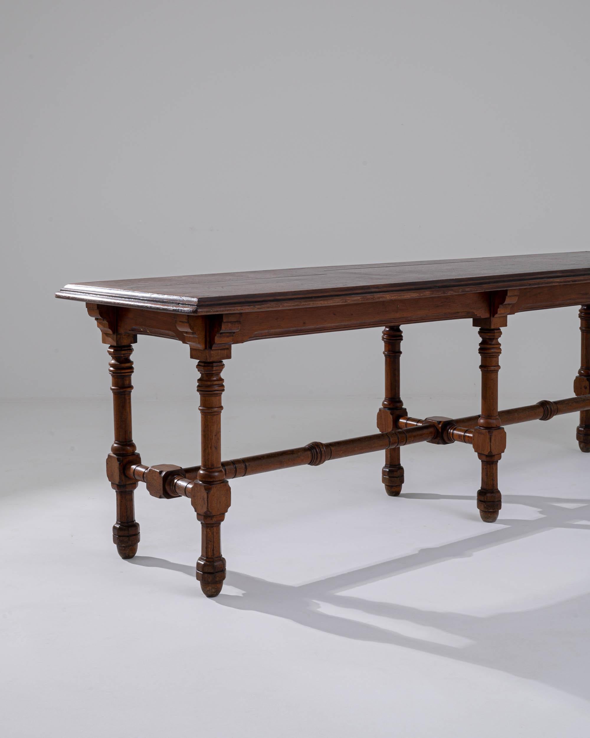 Hardwood Turn of the Century British Wooden Console Table