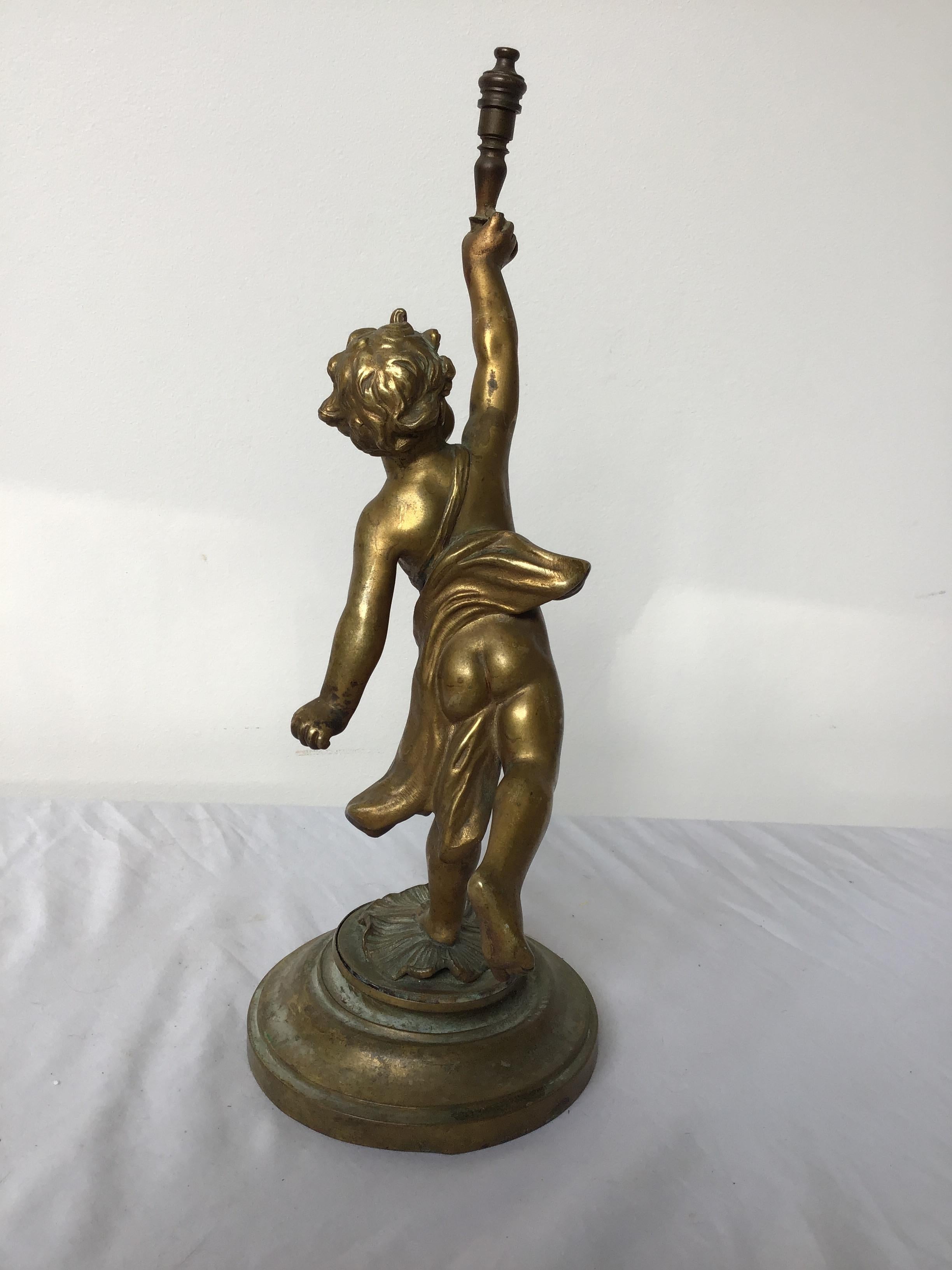 Early 20th Century Turn of the Century Bronze Cherub For Sale