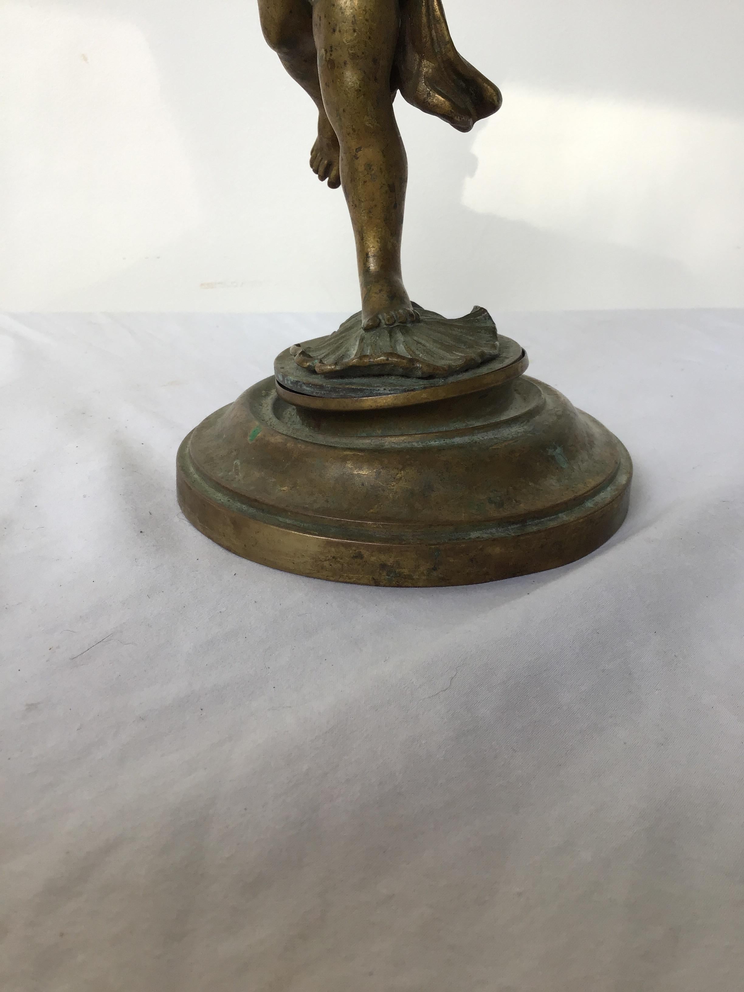 Turn of the Century Bronze Cherub For Sale 4