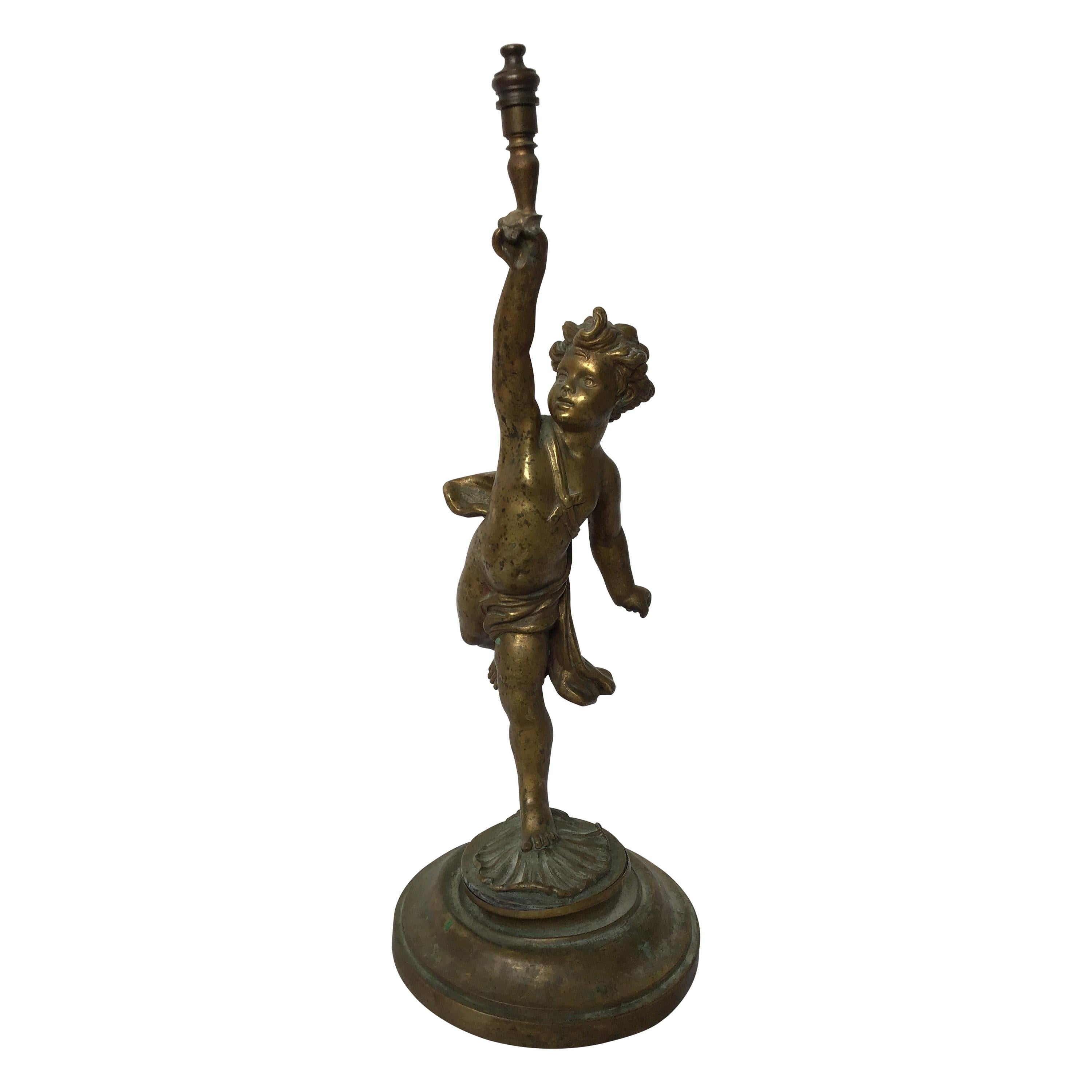 Turn of the Century Bronze Cherub For Sale