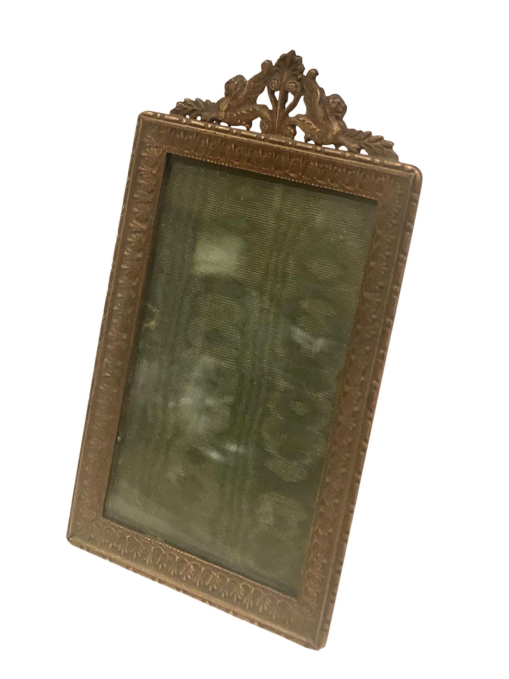 Empire Turn of the Century Bronze Small Picture Frame For Sale