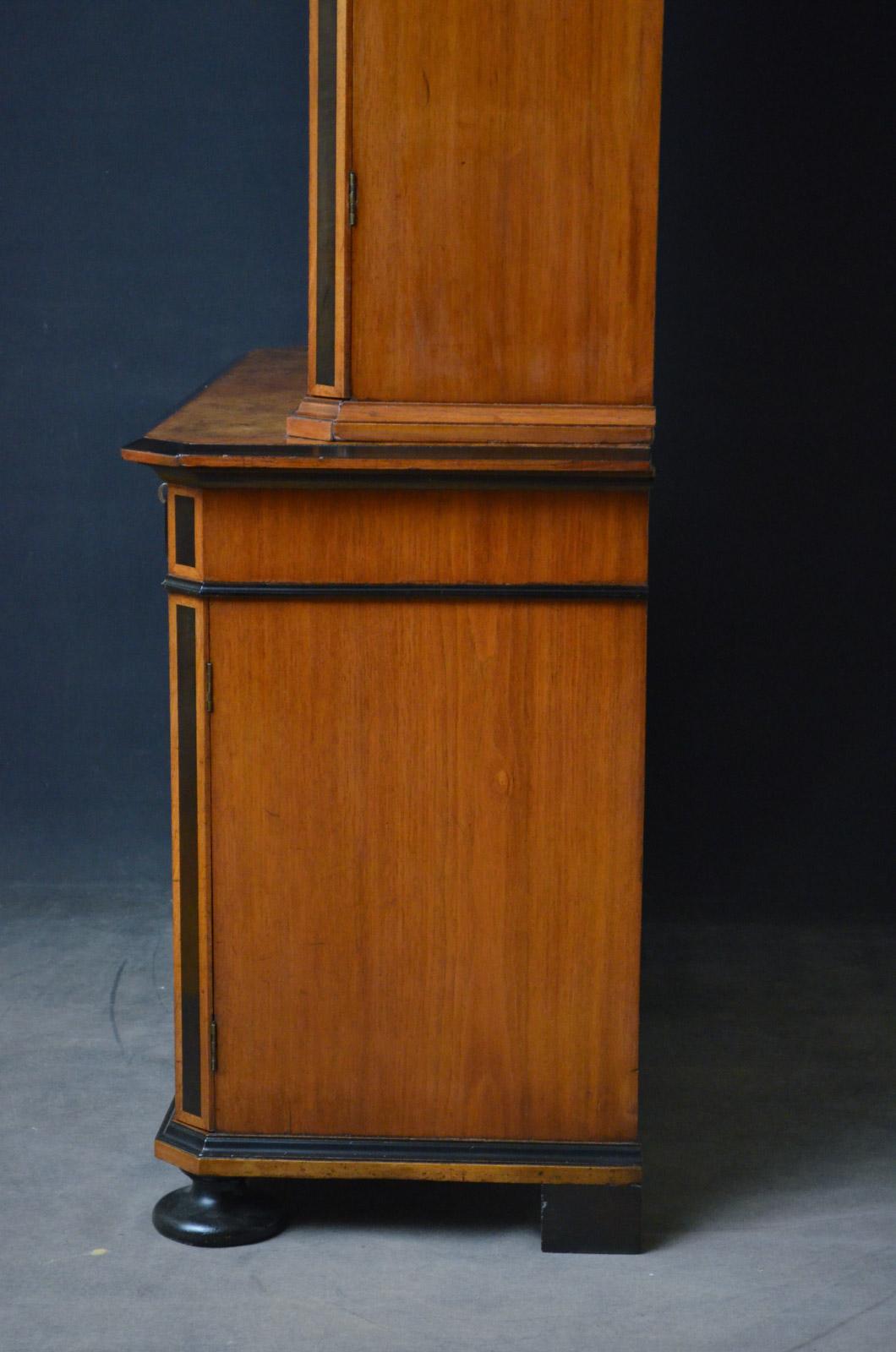 Turn of the Century Burr Walnut and Ebonized Bookcase 9