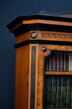 Turn of the Century Burr Walnut and Ebonized Bookcase