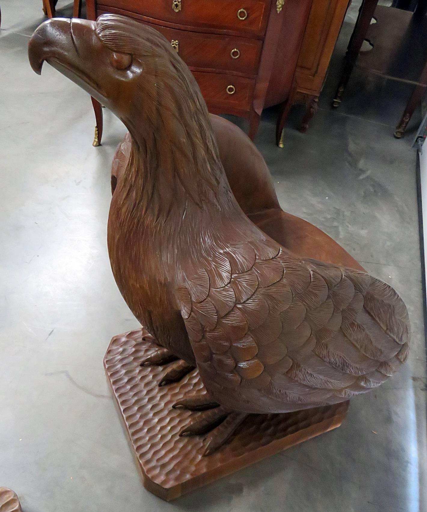 20th Century Turn of the Century Carved Eagle Bergeres