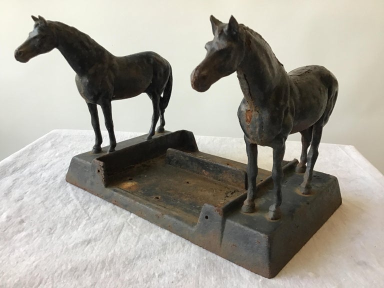 Turn of the Century Cast Iron Horse Boot Scraper at 1stDibs