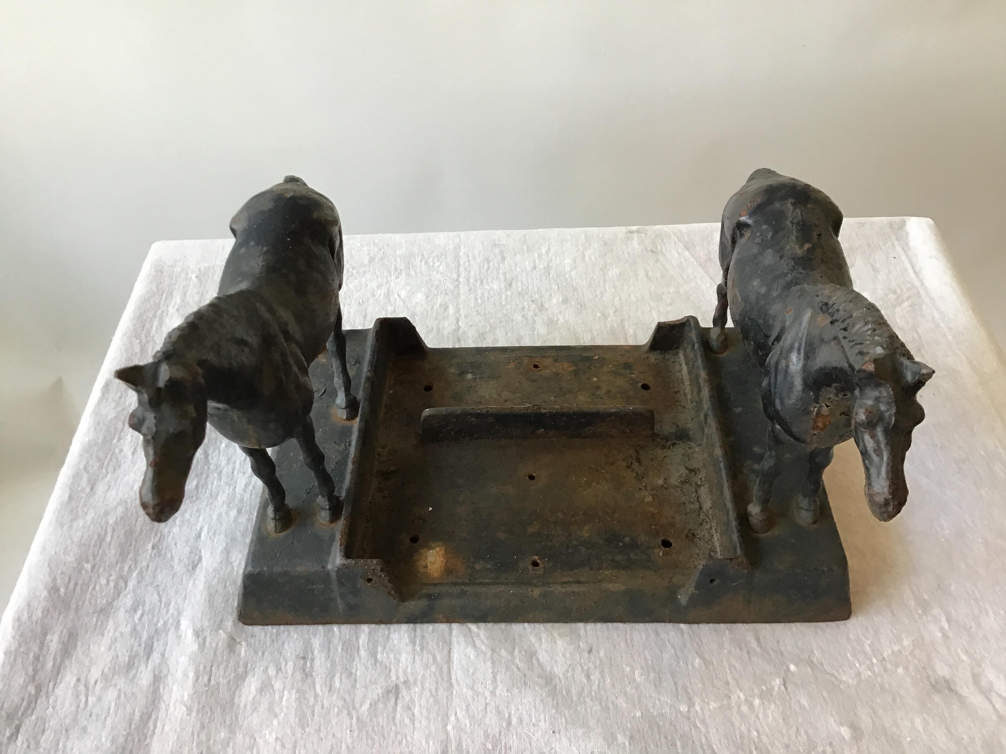 Early 20th Century Turn of the Century Cast Iron Horse Boot Scraper