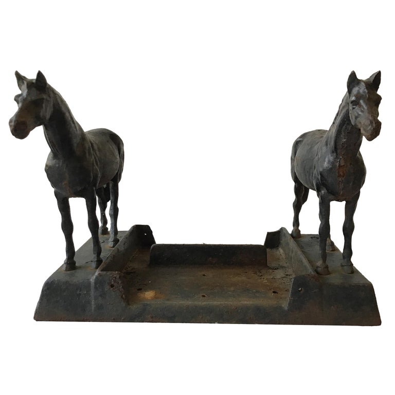 Turn of the Century Cast Iron Horse Boot Scraper at 1stDibs