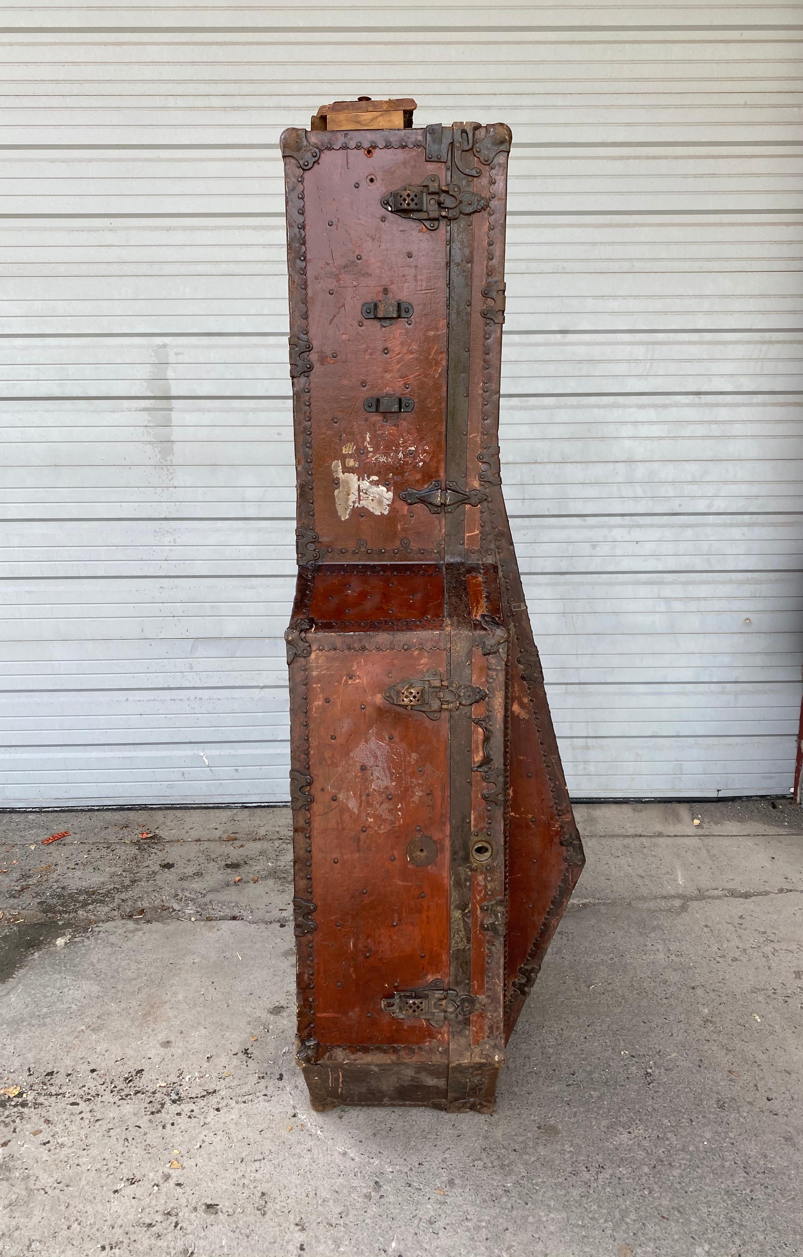 Turn of the Century Double Bass Shipping Trunk/Case, Central Factory Trunks 2