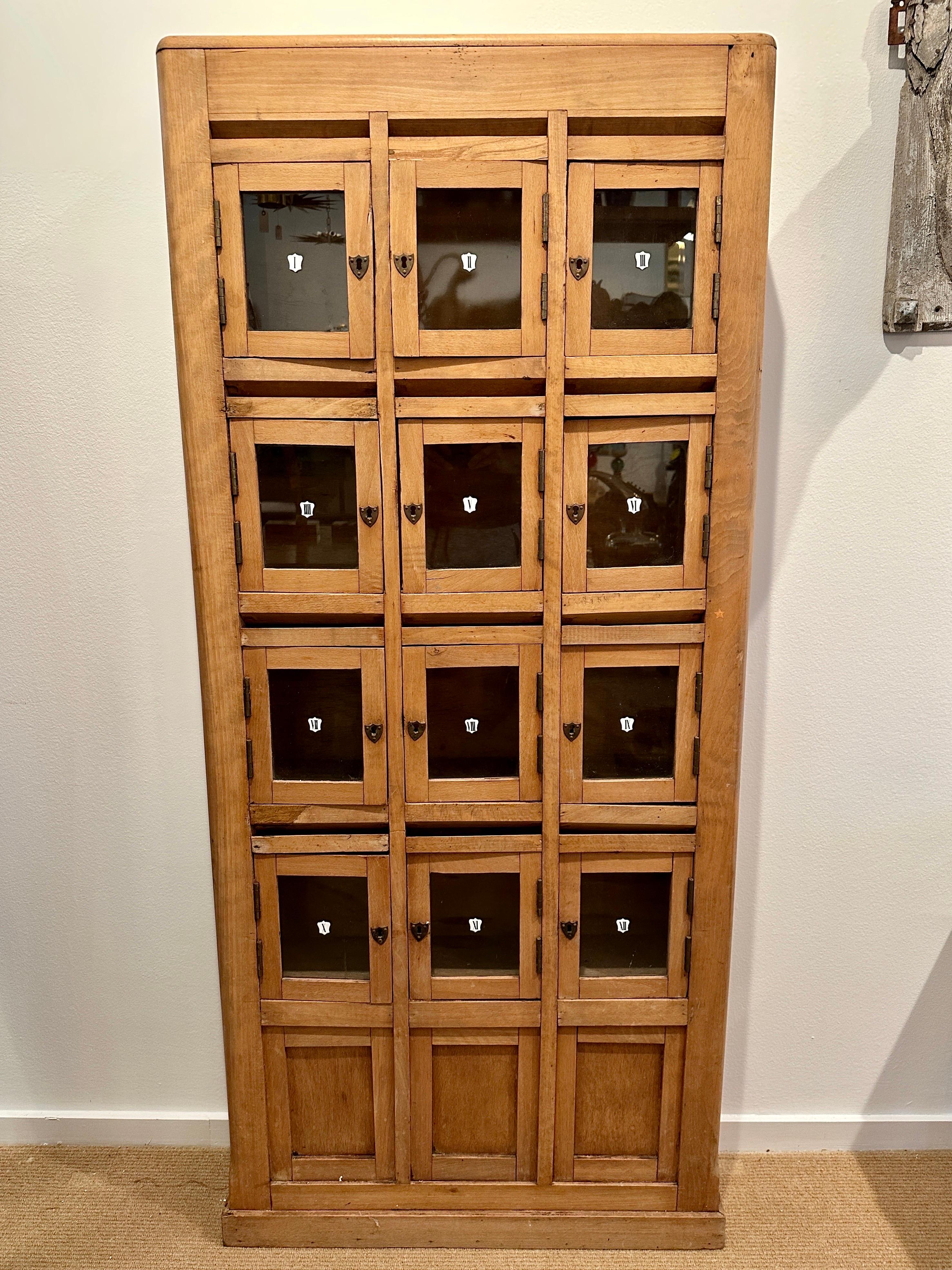 Turn of the Century English Hotel Front Desk Mail Cabinet For Sale 4