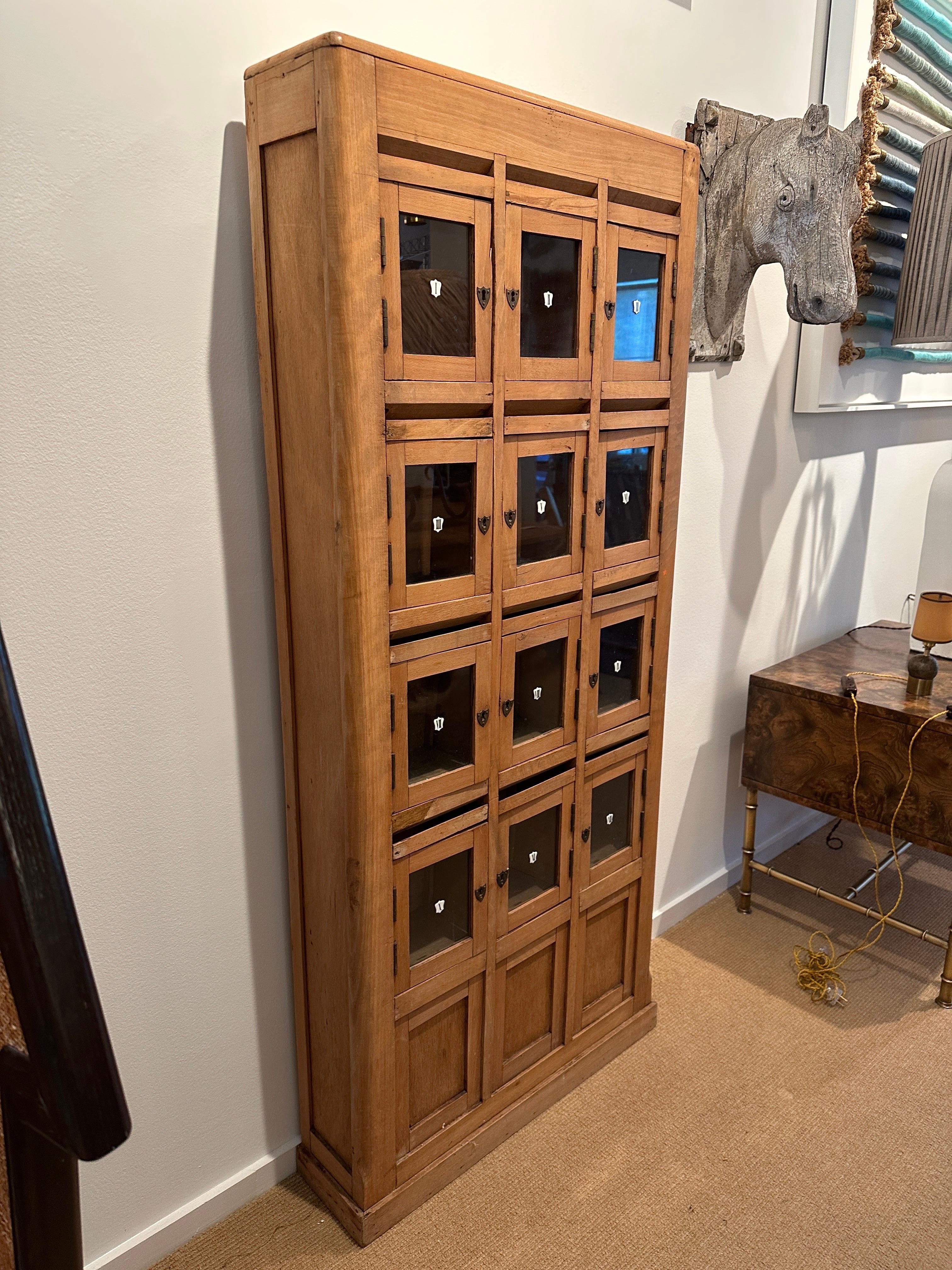 Turn of the Century English Hotel Front Desk Mail Cabinet In Good Condition For Sale In East Hampton, NY