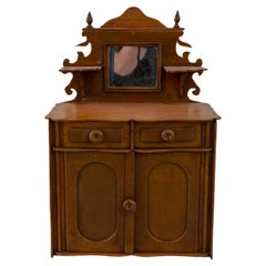 Turn of the Century European Miniature Wooden Cabinet