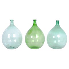 Turn of the Century French Balloon Wine Flasks, Set of Three