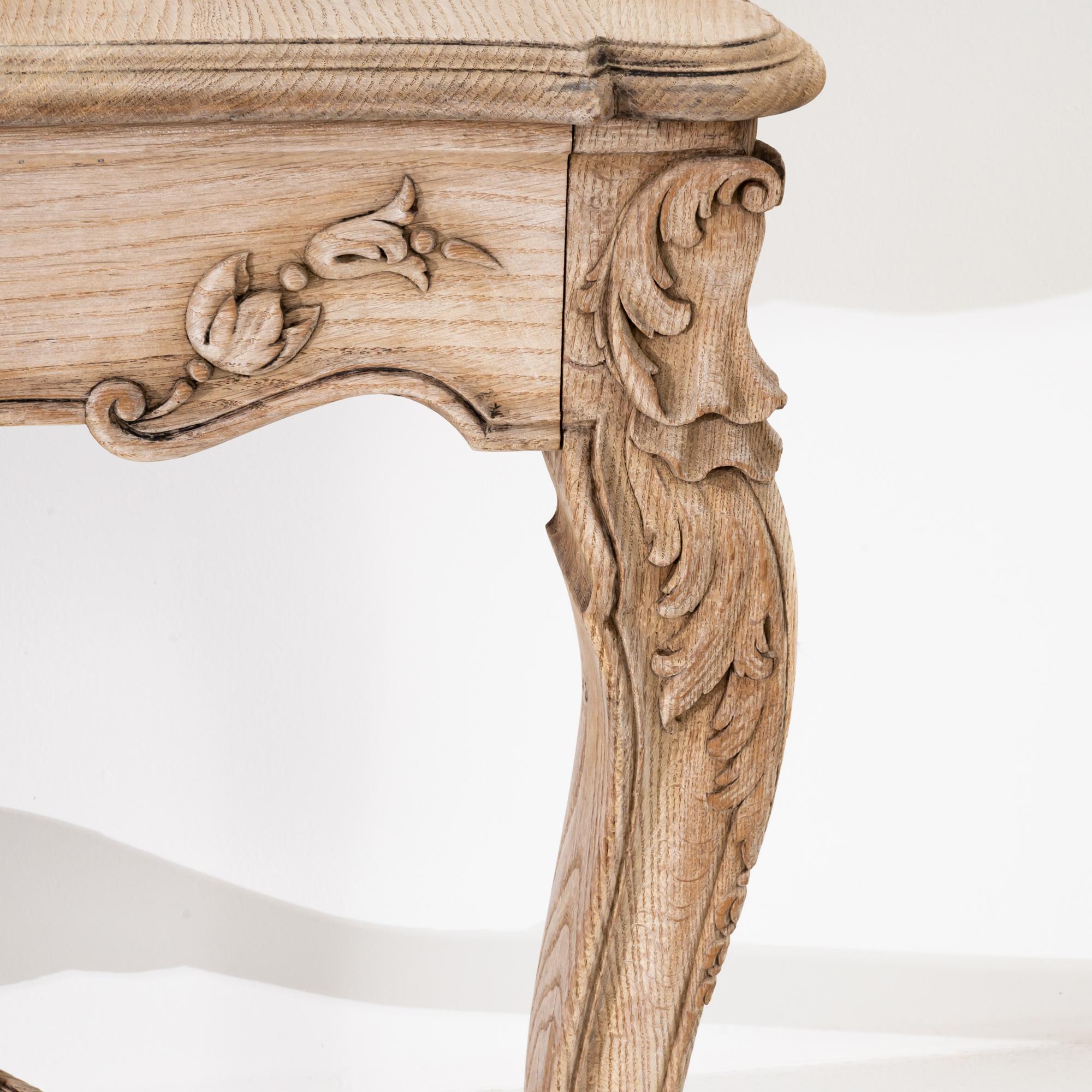 Turn of the Century French Bleached Oak Console Tables, a Pair 3
