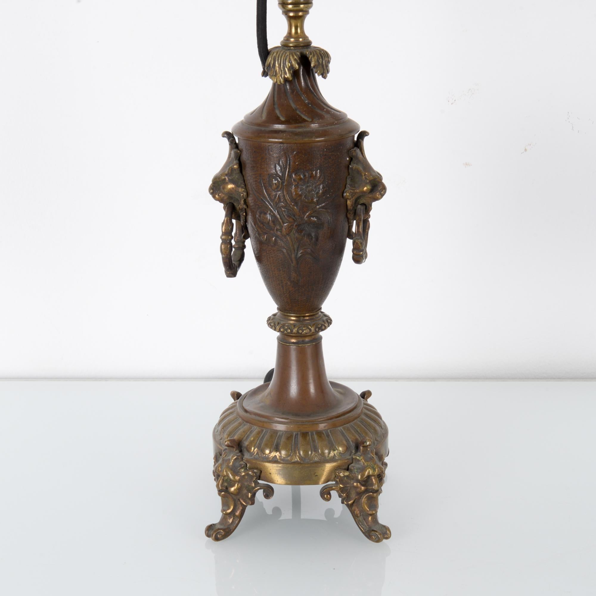 Turn of the Century French Brass Table Lamps, a Pair In Good Condition In High Point, NC