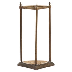 Antique Turn of the Century French Brass Umbrella Stand