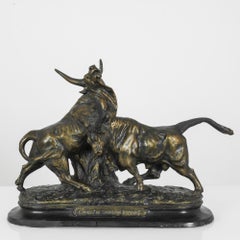 Turn of the Century French Bronze Bull Fight Sculpture
