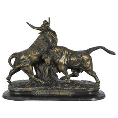 Turn of the Century French Bronze Bull Fight Sculpture