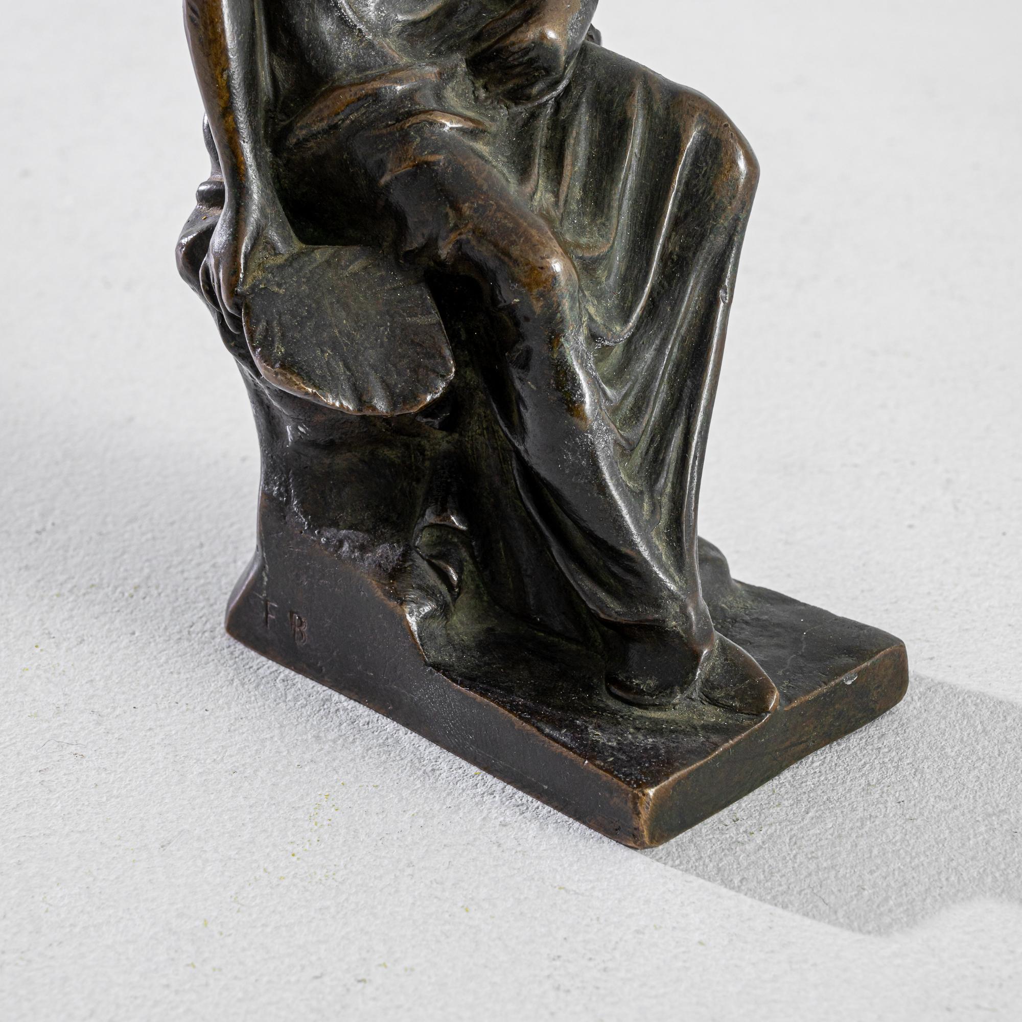 Sculpture française du début du siècle en bronze Bon état - En vente à High Point, NC