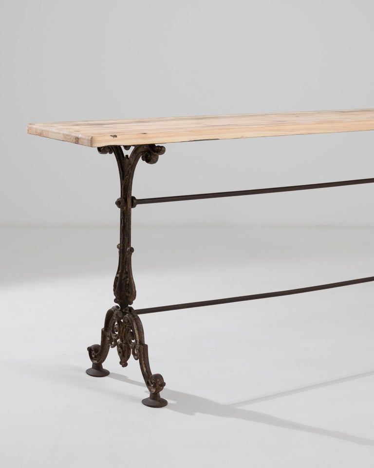 Turn of the Century French Cast Iron Console Table For Sale at 1stDibs