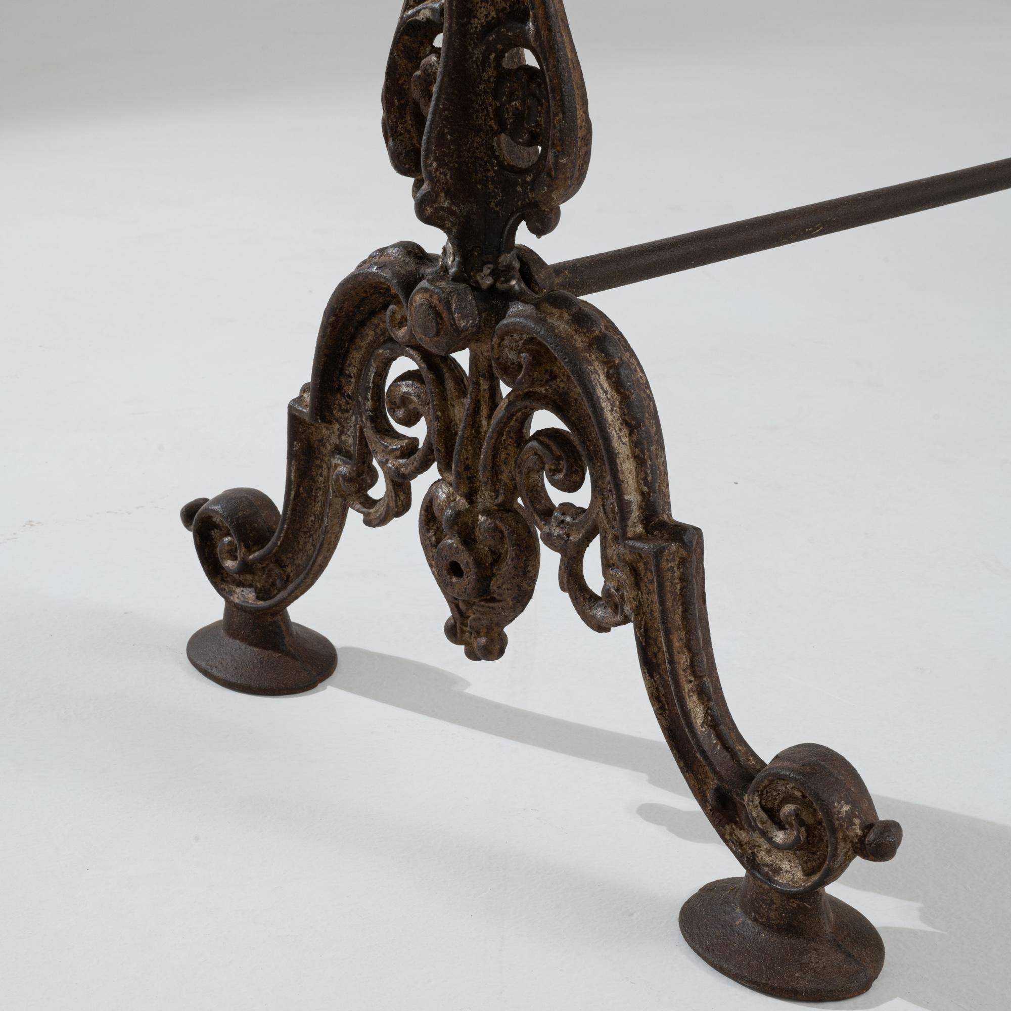 Turn of the Century French Cast Iron Console Table 3