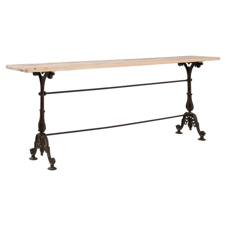 Turn of the Century French Cast Iron Console Table For Sale at 1stDibs