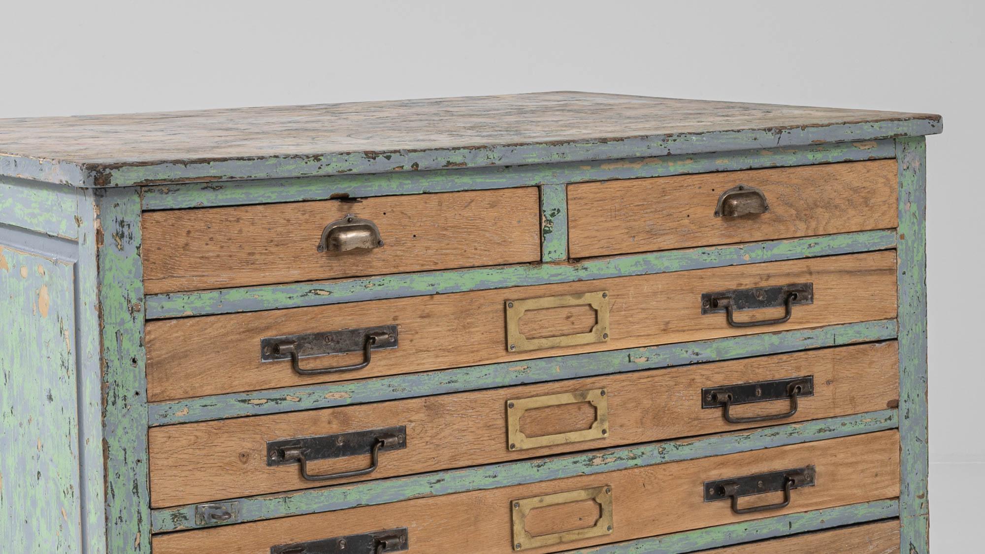 Turn of the Century French Flat File Drawer Chest For Sale 5