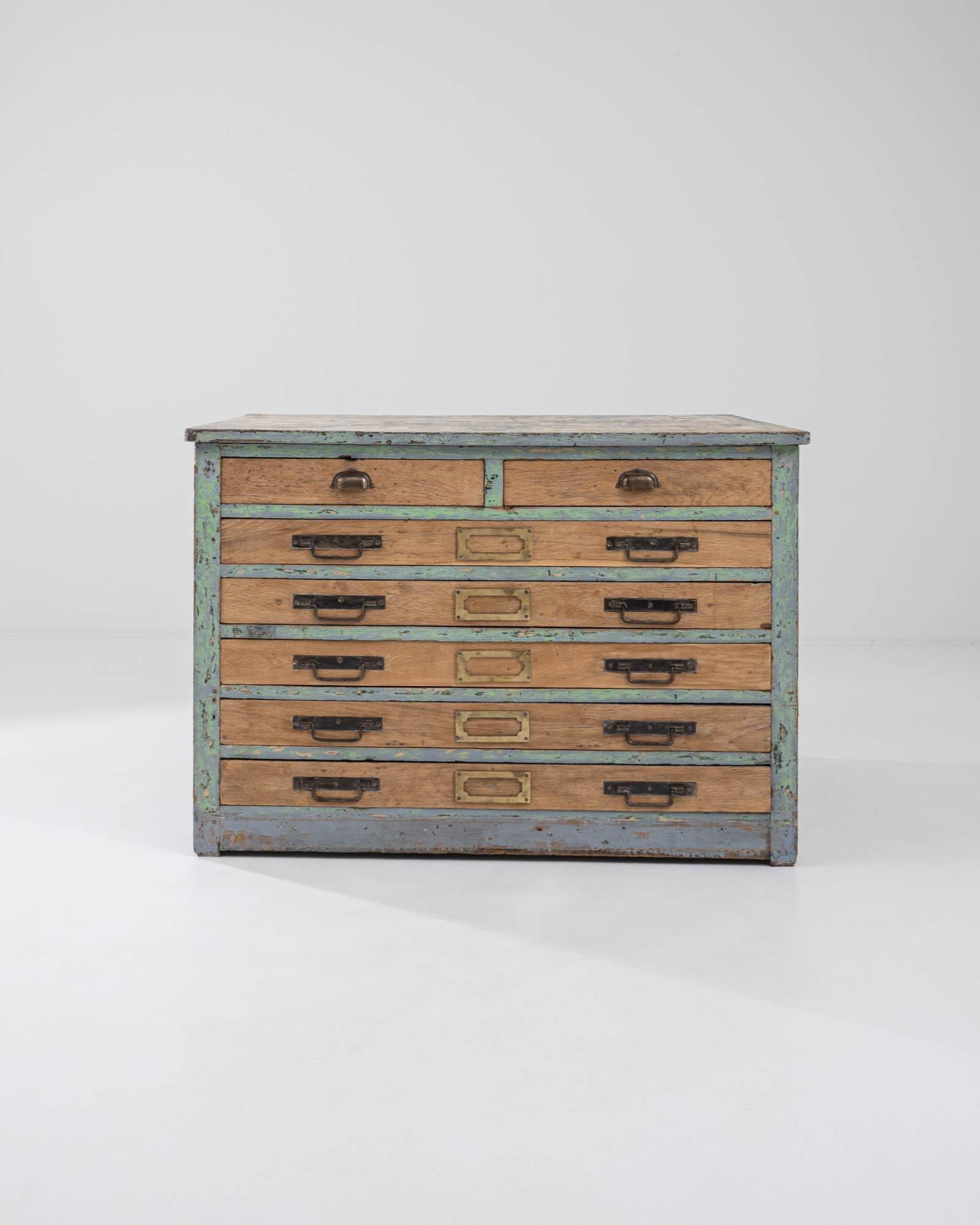 Turn of the Century French Flat File Drawer Chest In Good Condition For Sale In High Point, NC
