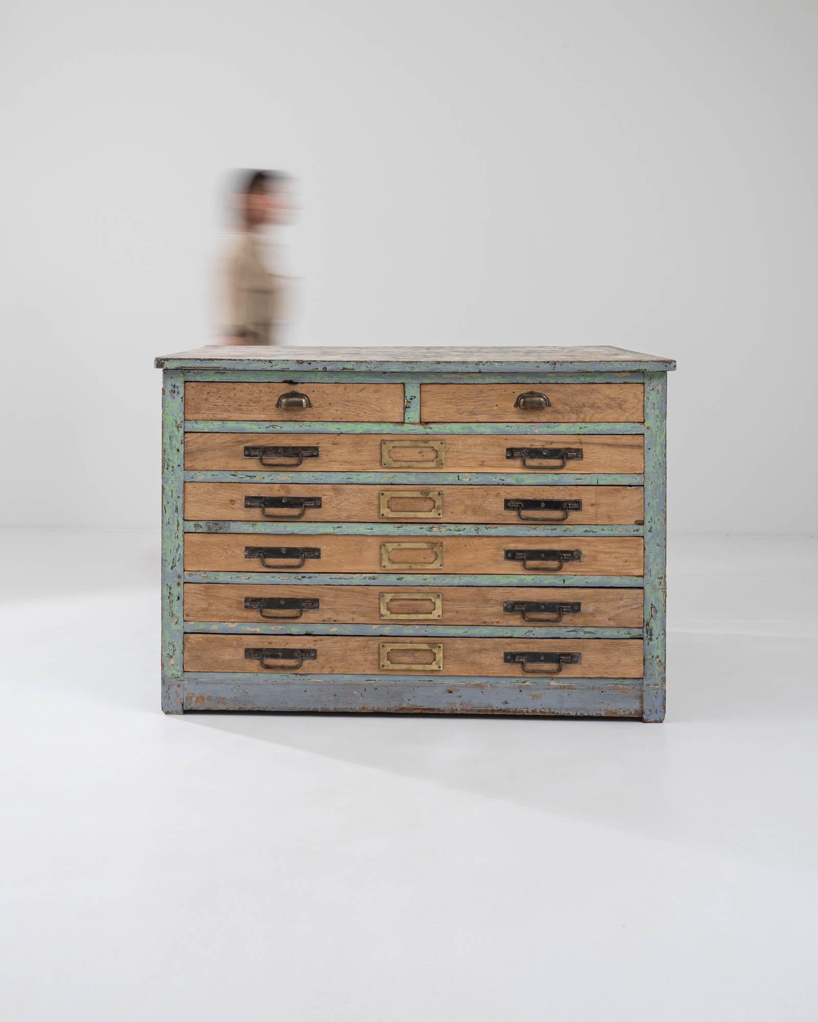 20th Century Turn of the Century French Flat File Drawer Chest For Sale