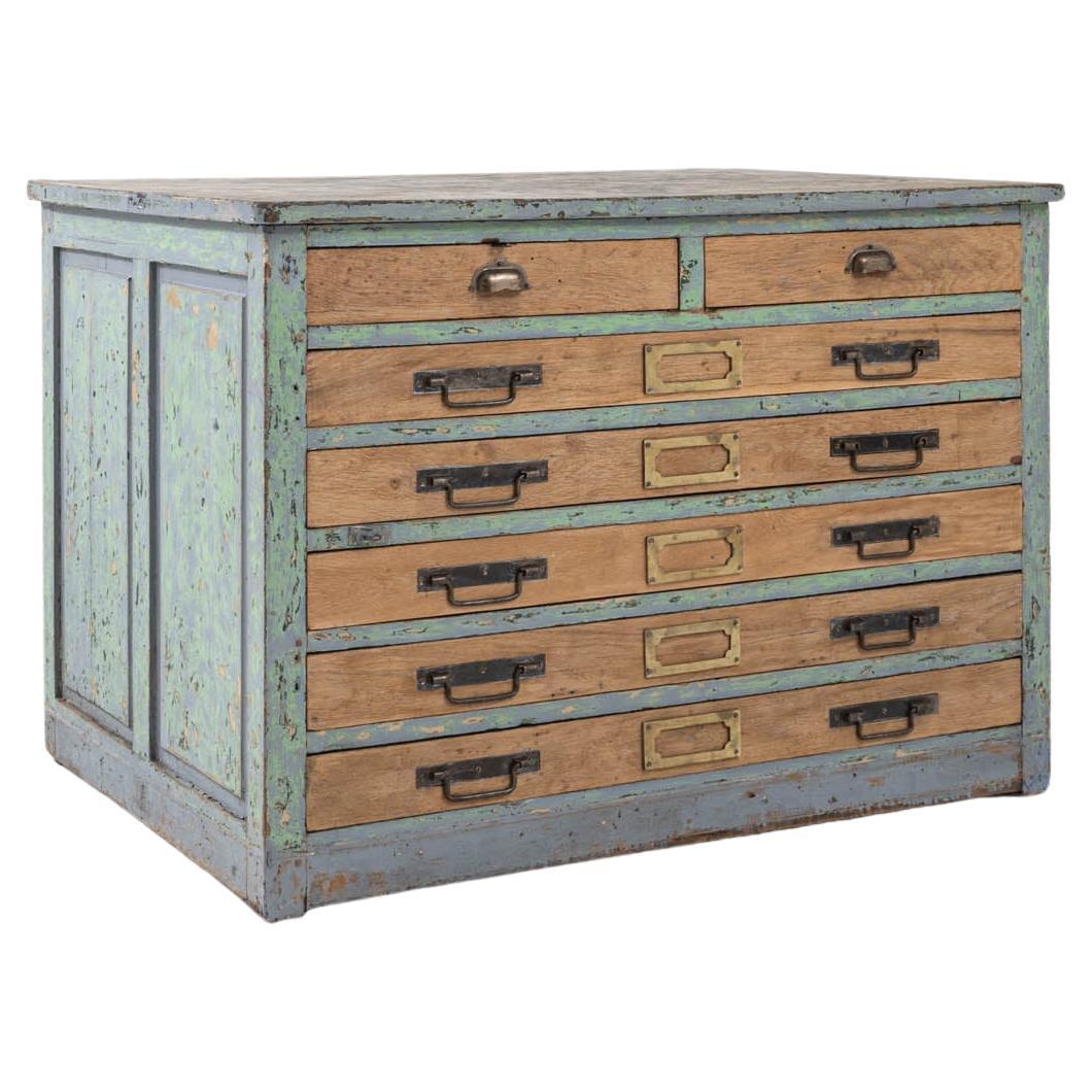 Turn of the Century French Flat File Drawer Chest For Sale