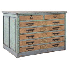 Turn of the Century French Flat File Drawer Chest