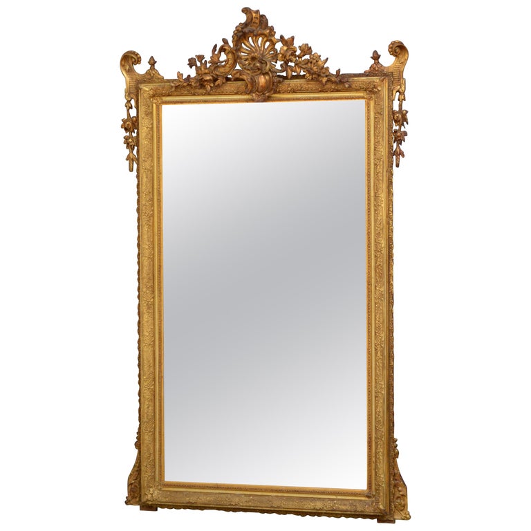 Turn of the Century French Gilt Mirror at 1stDibs