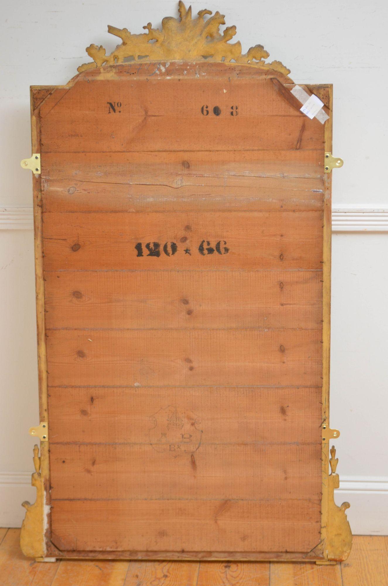 Specchio di fine secolo in legno dorato francese H147cm in vendita 7