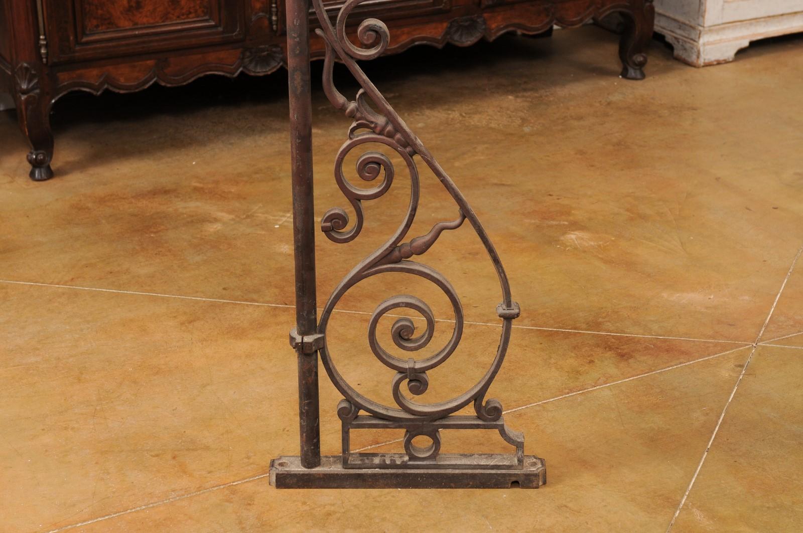 Turn of the Century French Iron and Glass Lantern, Wired for the USA For Sale 6