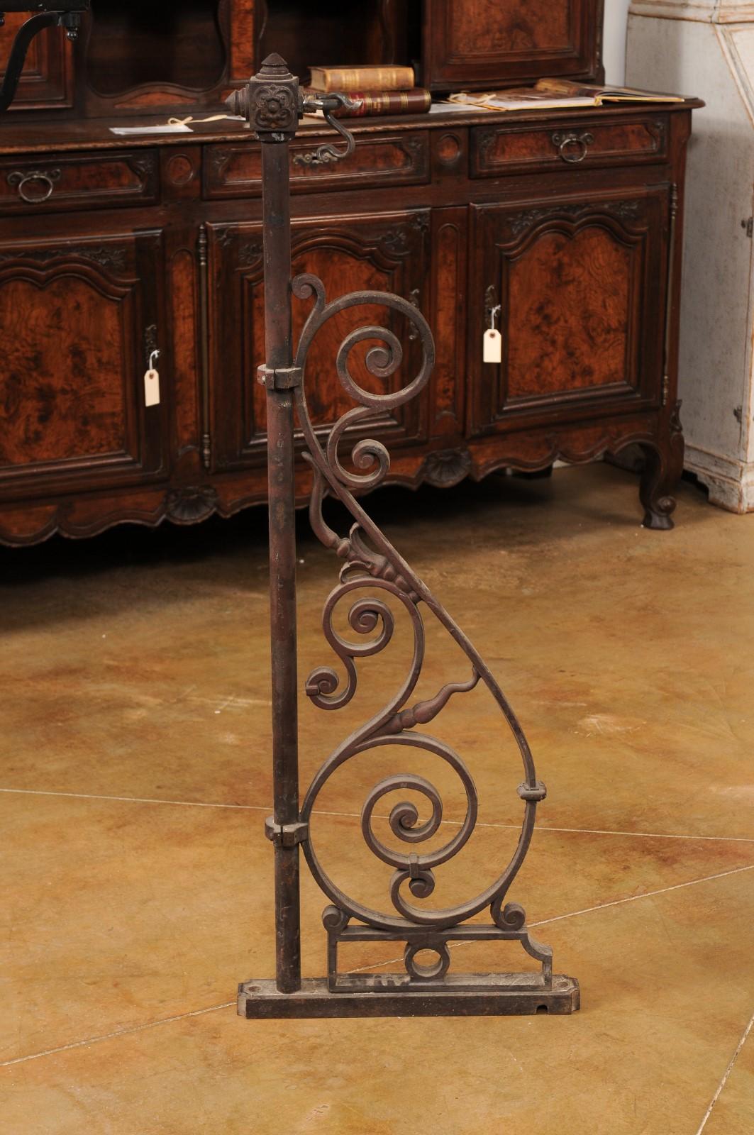 Turn of the Century French Iron and Glass Lantern, Wired for the USA For Sale 7