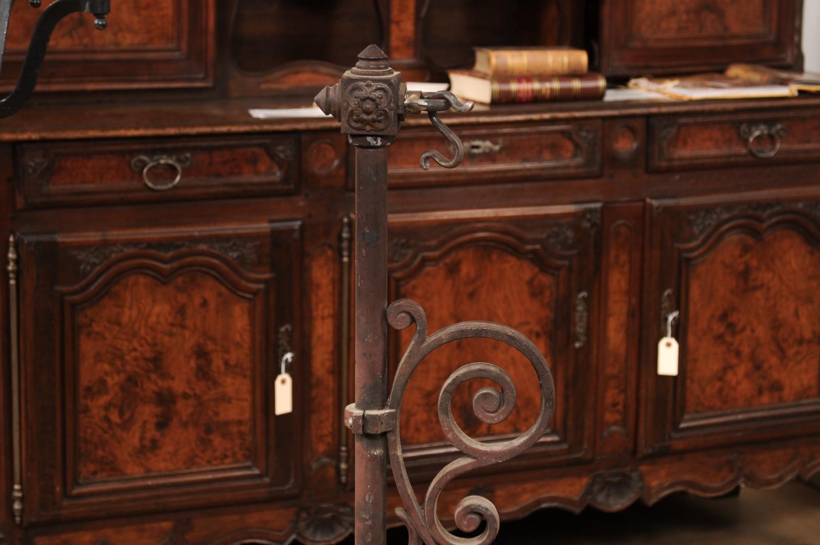 Turn of the Century French Iron and Glass Lantern, Wired for the USA For Sale 5