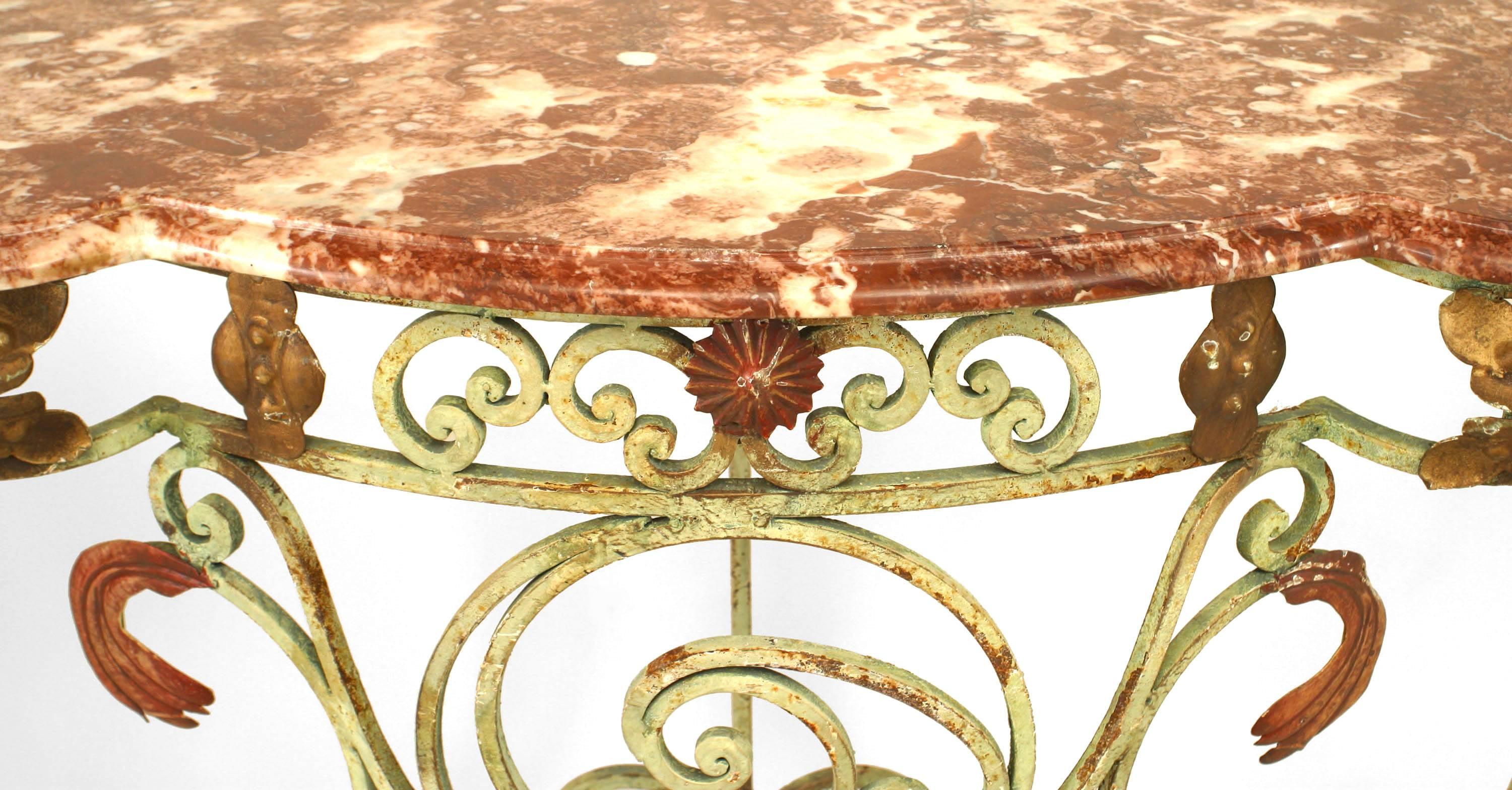 French Victorian Iron and Marble Console Table In Good Condition For Sale In New York, NY