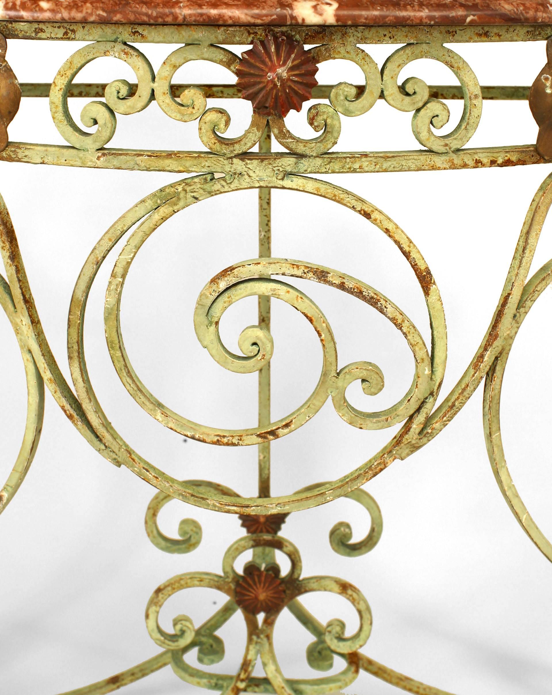 Viktorianischer Konsolentisch aus Eisen und Marmor im viktorianischen Stil im Zustand „Gut“ im Angebot in New York, NY