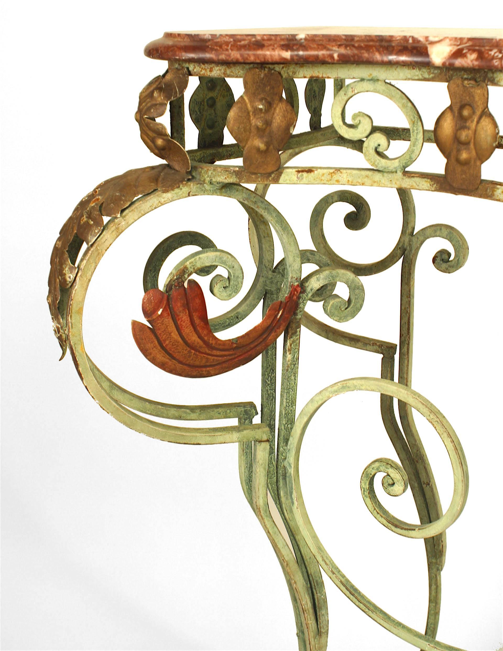 Viktorianischer Konsolentisch aus Eisen und Marmor im viktorianischen Stil im Angebot 1
