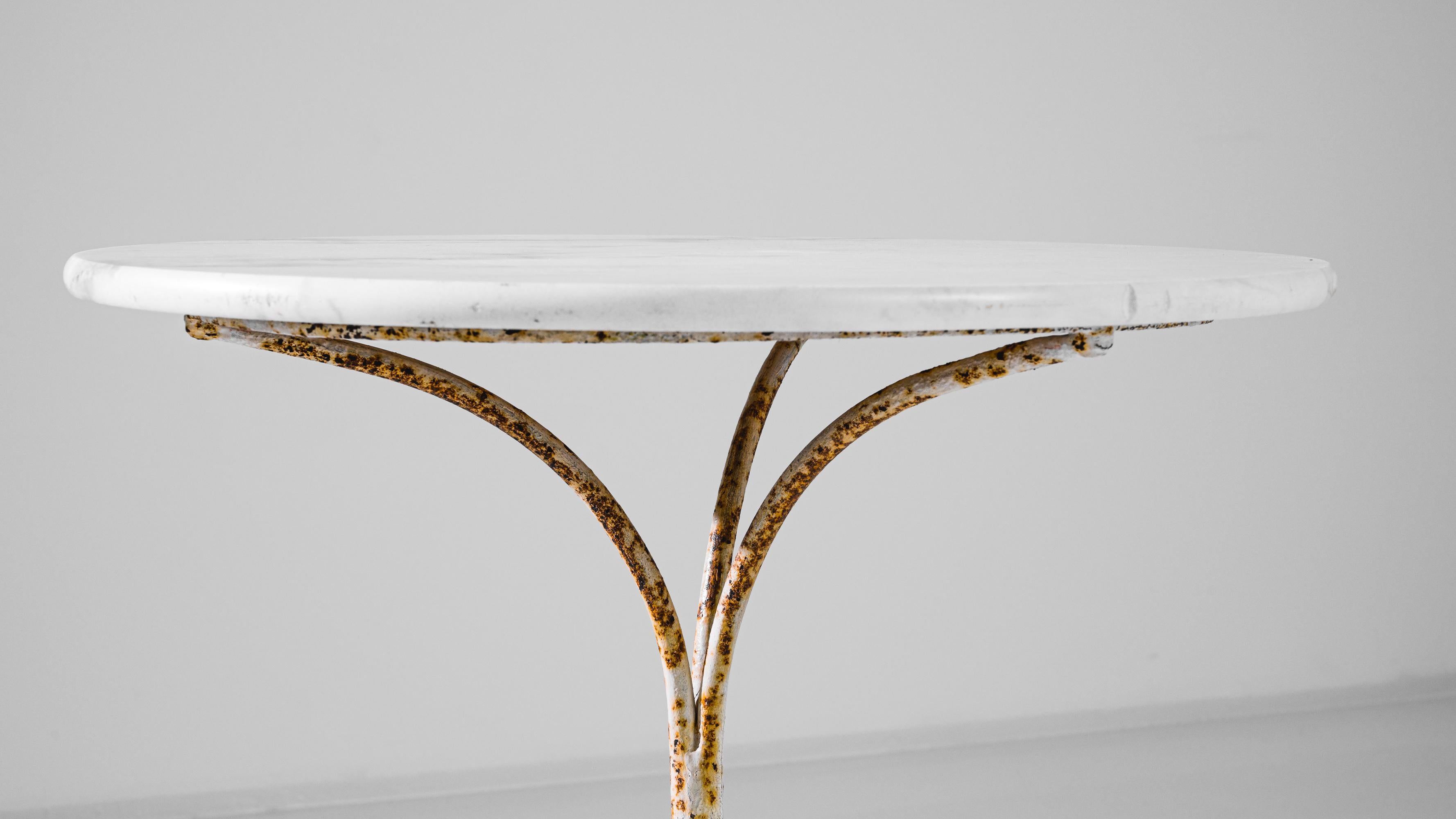 Turn of the Century French Marble Café Table In Good Condition In High Point, NC