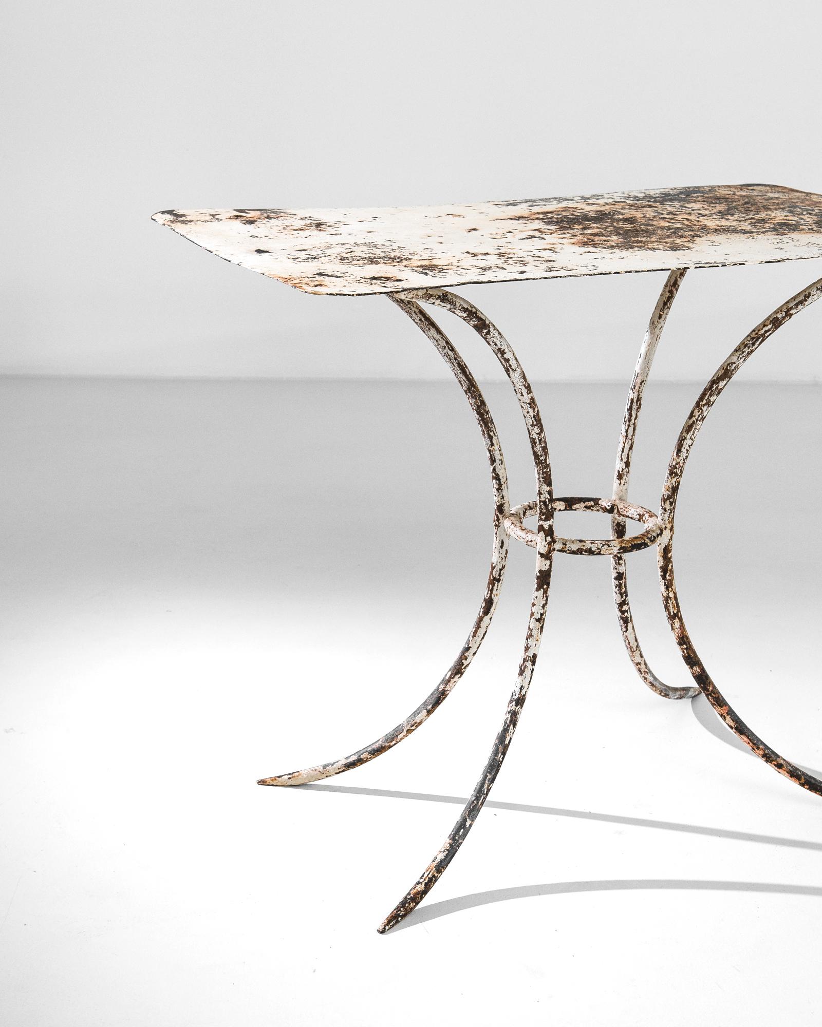 Rustic Turn of the Century French Metal Patinated Table For Sale