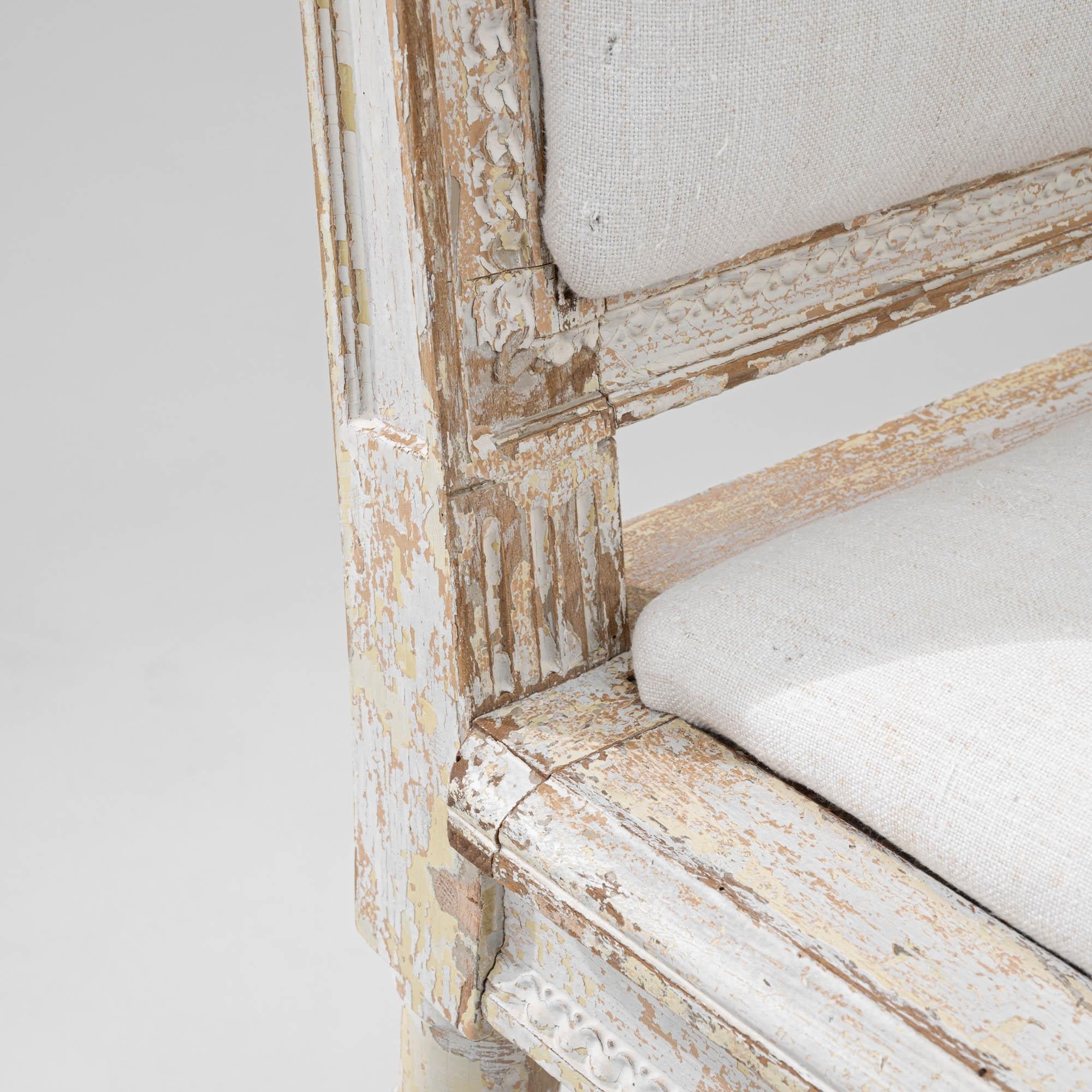 Turn of the Century French Neoclassical Upholstered Bench 6