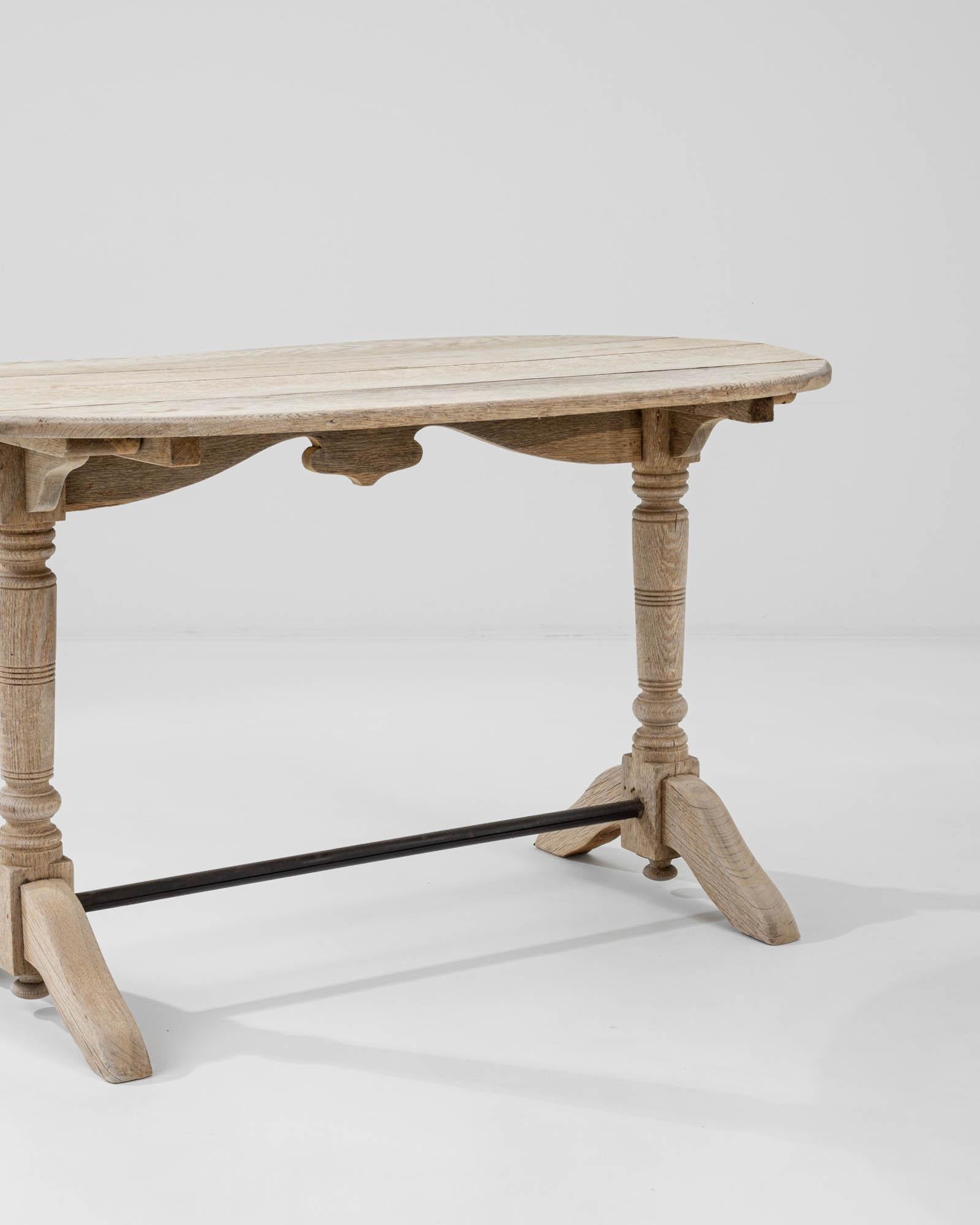 20th Century Turn of the Century French Oak Bistro Table