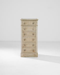Turn of the Century French Oak Chest of Drawers with Marble Top