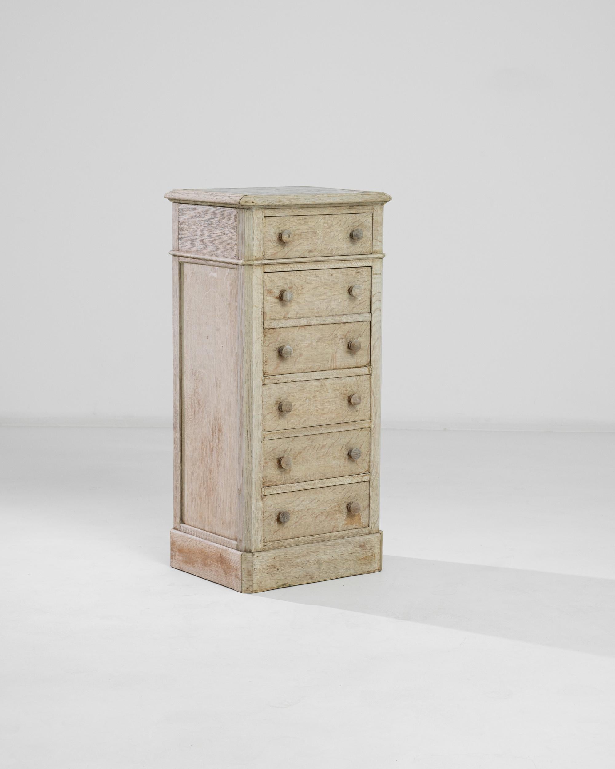 French Provincial Turn of the Century French Oak Chest of Drawers with Marble Top