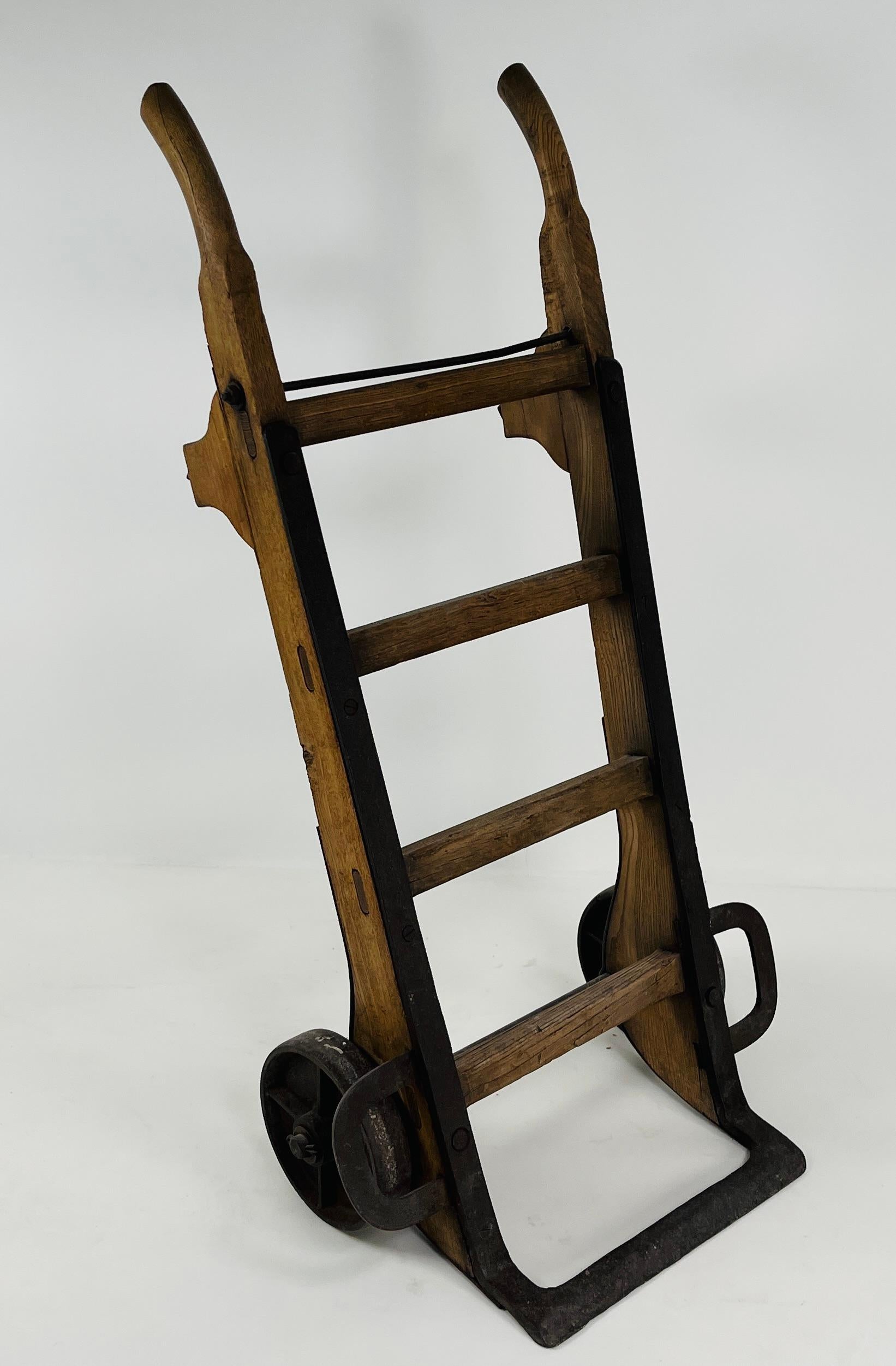 Steel Turn-of-the-Century French Oak Dolly For Sale