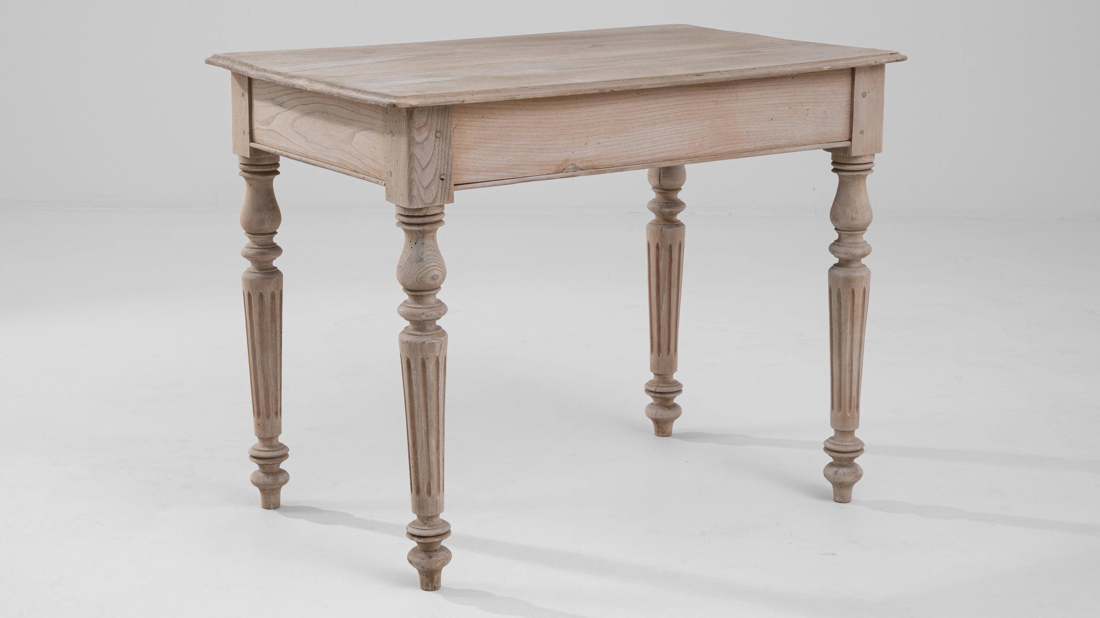 Turn of the Century French Oak Side Table 1
