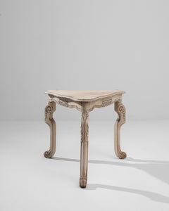 Turn of the Century French Oak Triangle Side Table